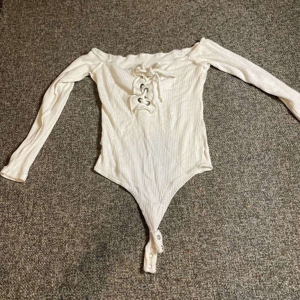 White off the shoulder bodysuit